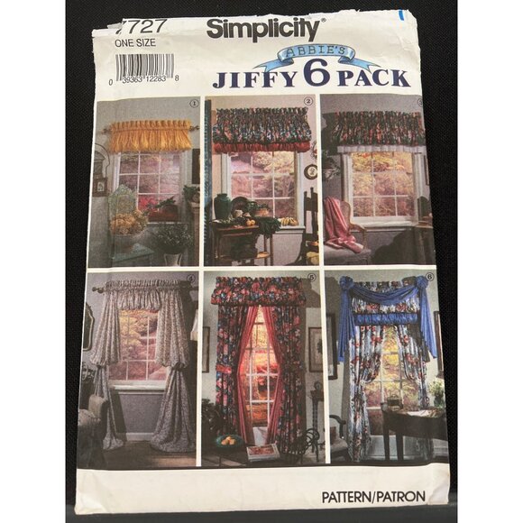 Simplicity 7727 Sewing Pattern Window Treatments Valance Swag Curtains - Picture 1 of 2